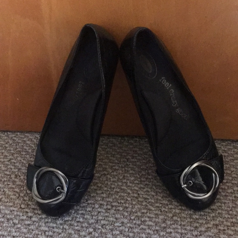 Black Dr. Scholls Flats